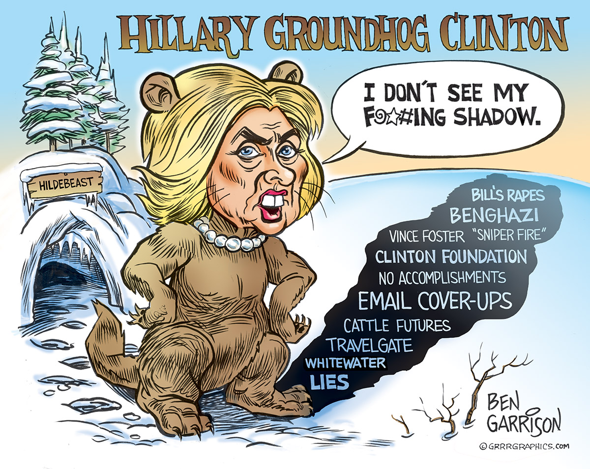 New Cartoon Hillary �Groundhog� Clinton- Happy Groundhog ...