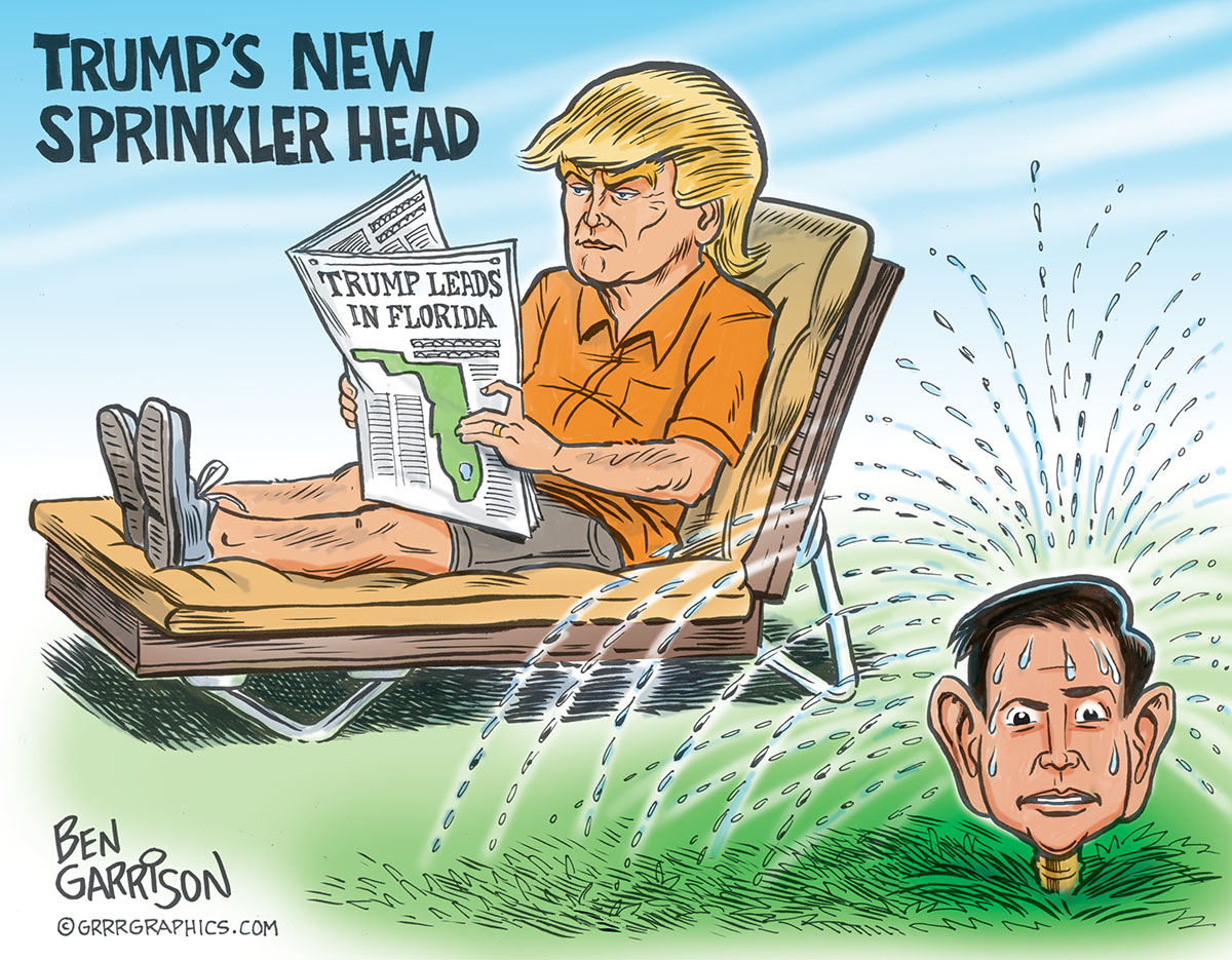 Trump’s New Sprinkler Head- Ben Garrison Cartoon | GrrrGraphics on WordPress1200 x 935